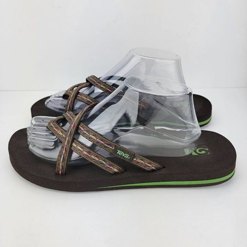 Teva Womens Size 11 Brown Olowahu Strappy Synthetic Sandals 6840